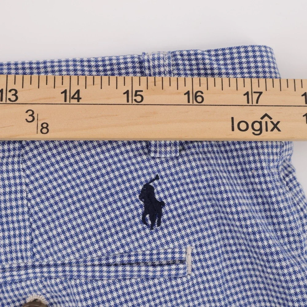 Polo Ralph Lauren Gingham Check Stretch Classic Fit Shorts Blue Mens 35